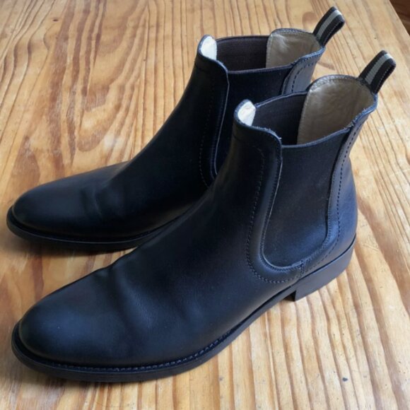 Men's COACH Boots - Chelsea - Size 8.5D Black Leather - Made in Italy - Picture 1 of 6